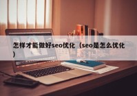 怎樣才能做好seo優(yōu)化（seo是怎么優(yōu)化）