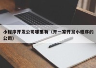 小程序開發(fā)公司哪里有（開一家開發(fā)小程序的公司）