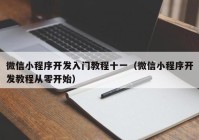 微信小程序開發(fā)入門教程十一（微信小程序開發(fā)教程從零開始）